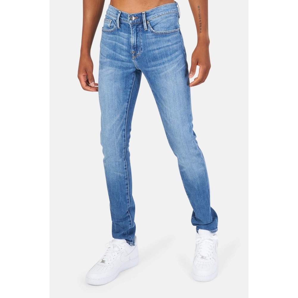 FRAME Denim L'Homme Skinny Jeans Mens 30 Medium Wash Blue Long Inseam 34